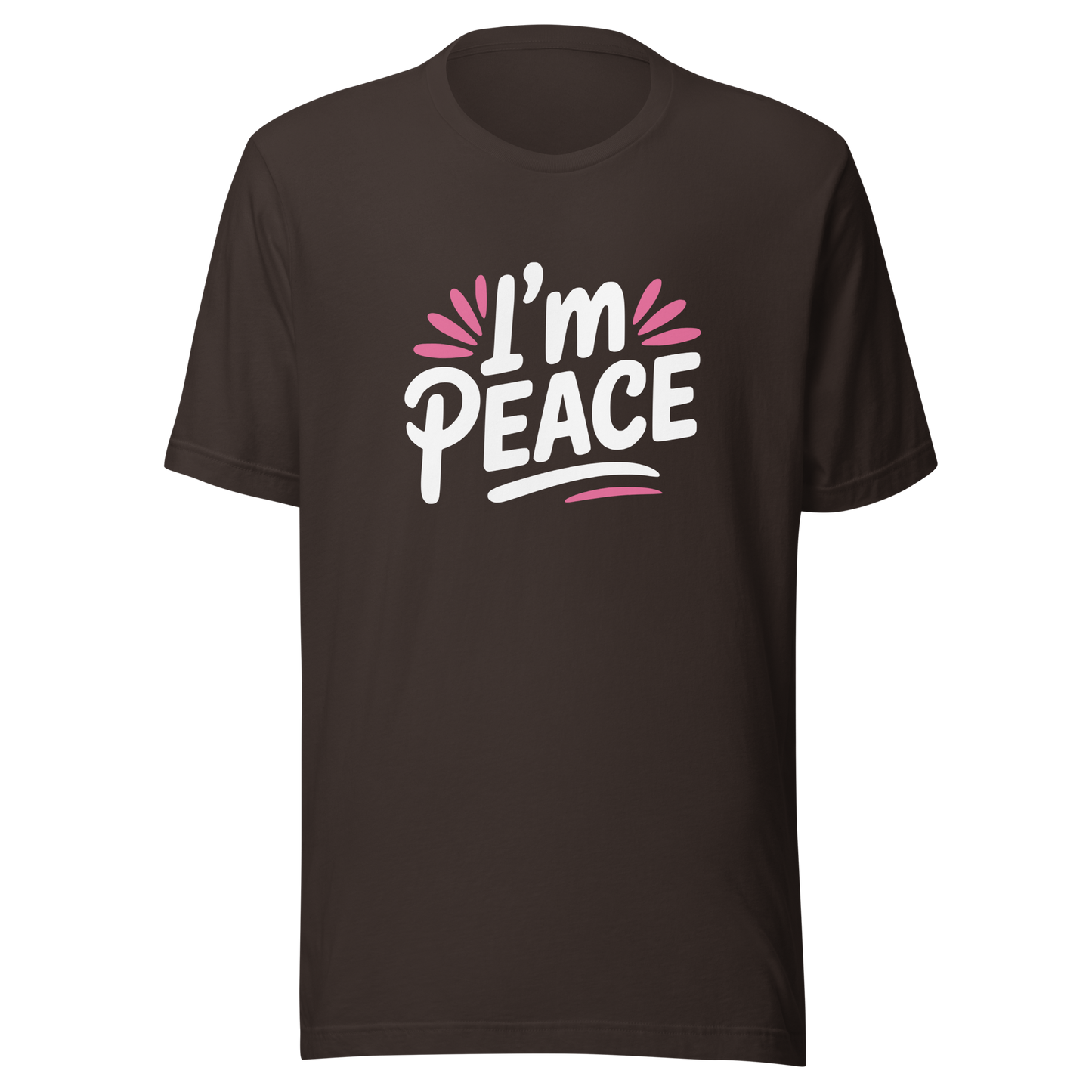 Braunes Partnerlook T-Shirt mit I'm Peace Schriftzug