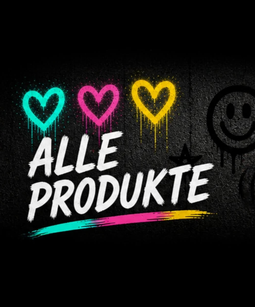 Verschiedene Produkte wie Kleidung und Accessoires auf weißem Hintergrund