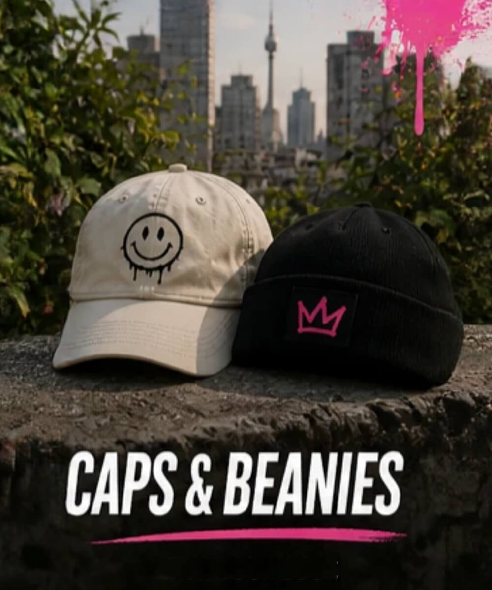 Ein Mann trägt ein Beanie mit WiddeWitt Logo Schriftzug