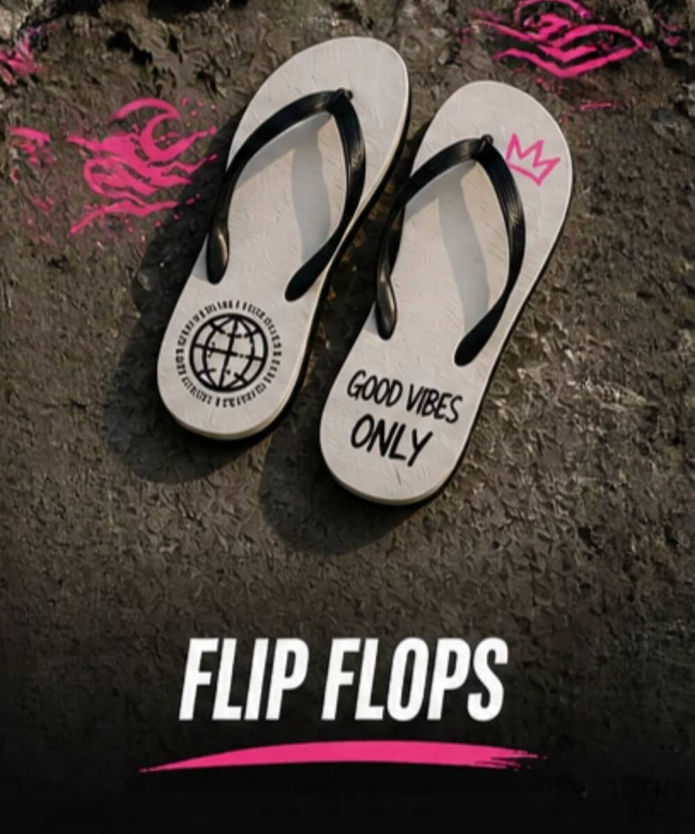 2 Flip Flops mit Schafen bedruckt