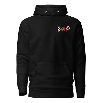 Schwarzer 3x6=9 Hoodie im minimalistischen Streetwear Style