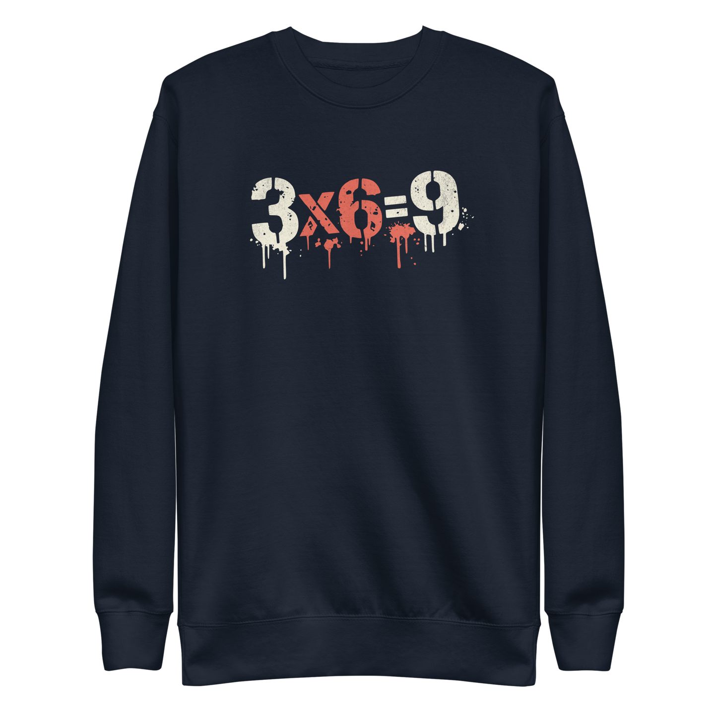 Navy 3x6=9 Pullover im minimalistischen Streetwear Style.