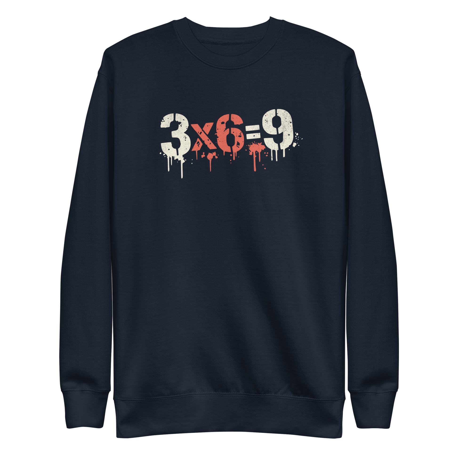 Navy 3x6=9 Pullover im minimalistischen Streetwear Style.