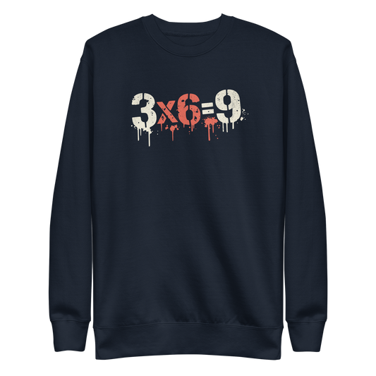 Navy 3x6=9 Pullover im minimalistischen Streetwear Style.