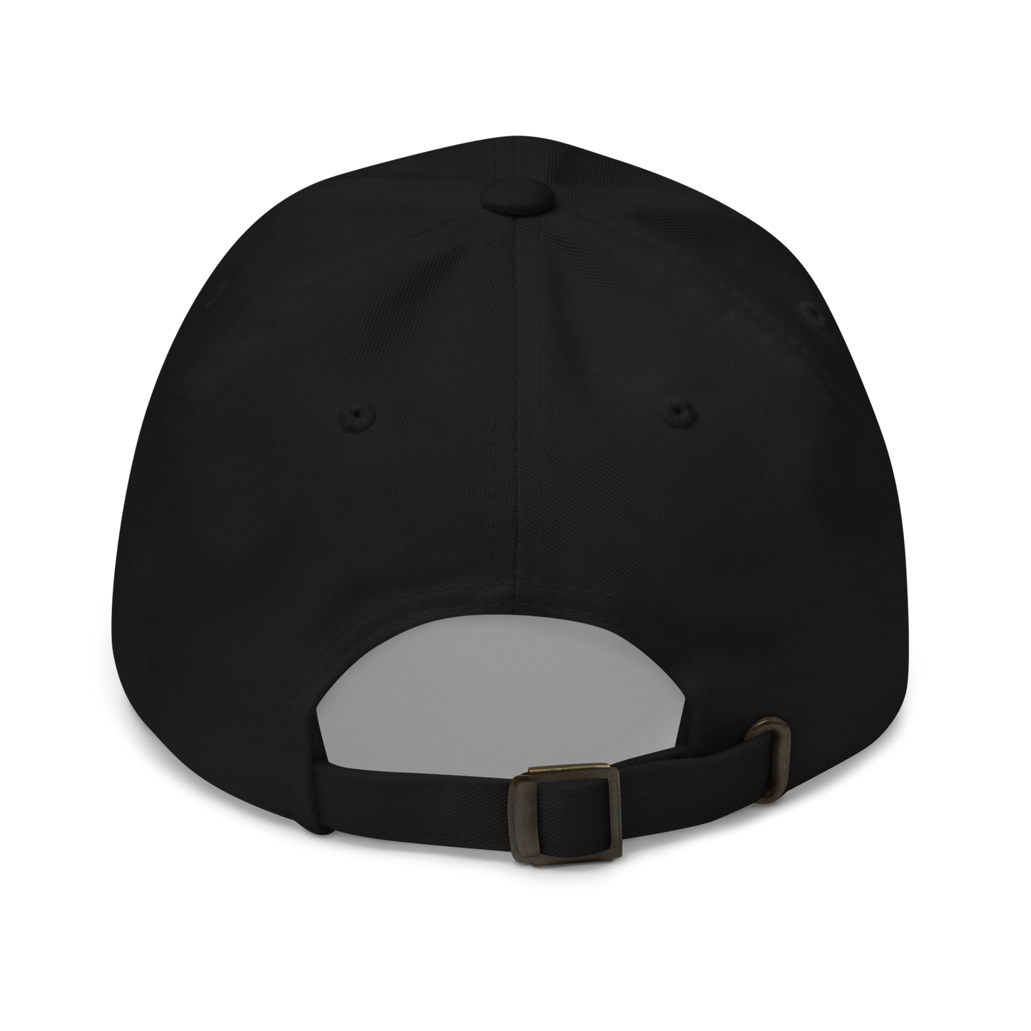 Schwarzes Cap von hinten mit antiker Schnalle