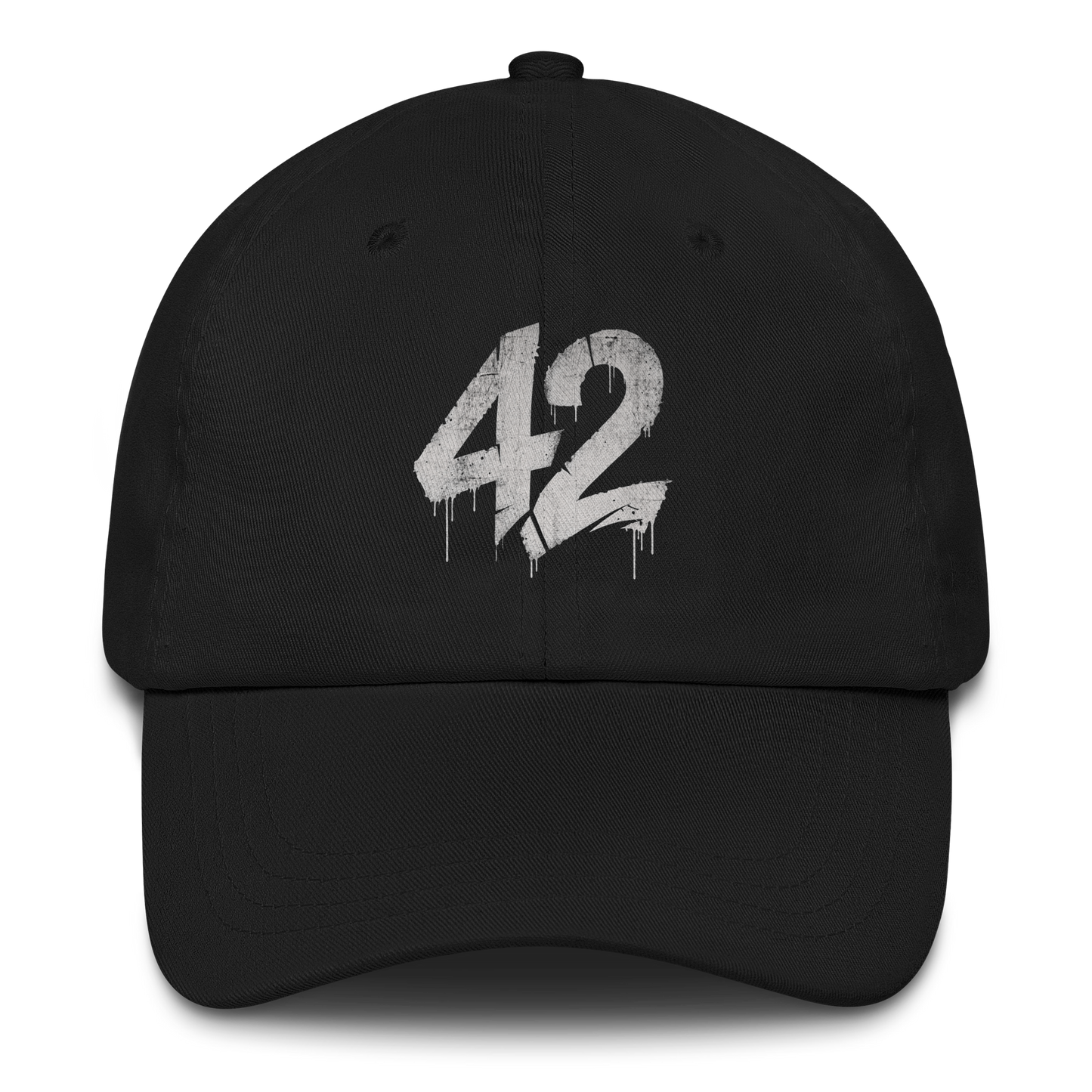 Schwarzes Cap mit grunge 42 Print
