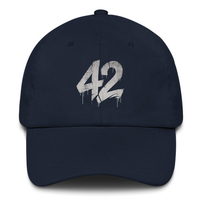 Navy Cap mit grunge 42 Print