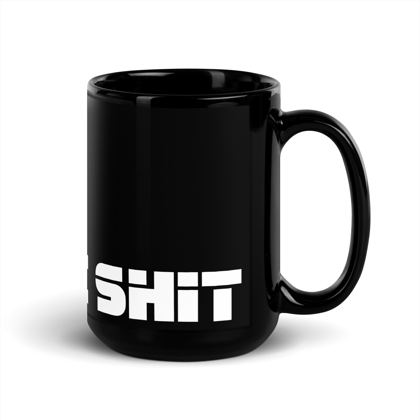 Schwarze Tasse mit Do Epic Shit Schriftzug Seitenansicht rechts