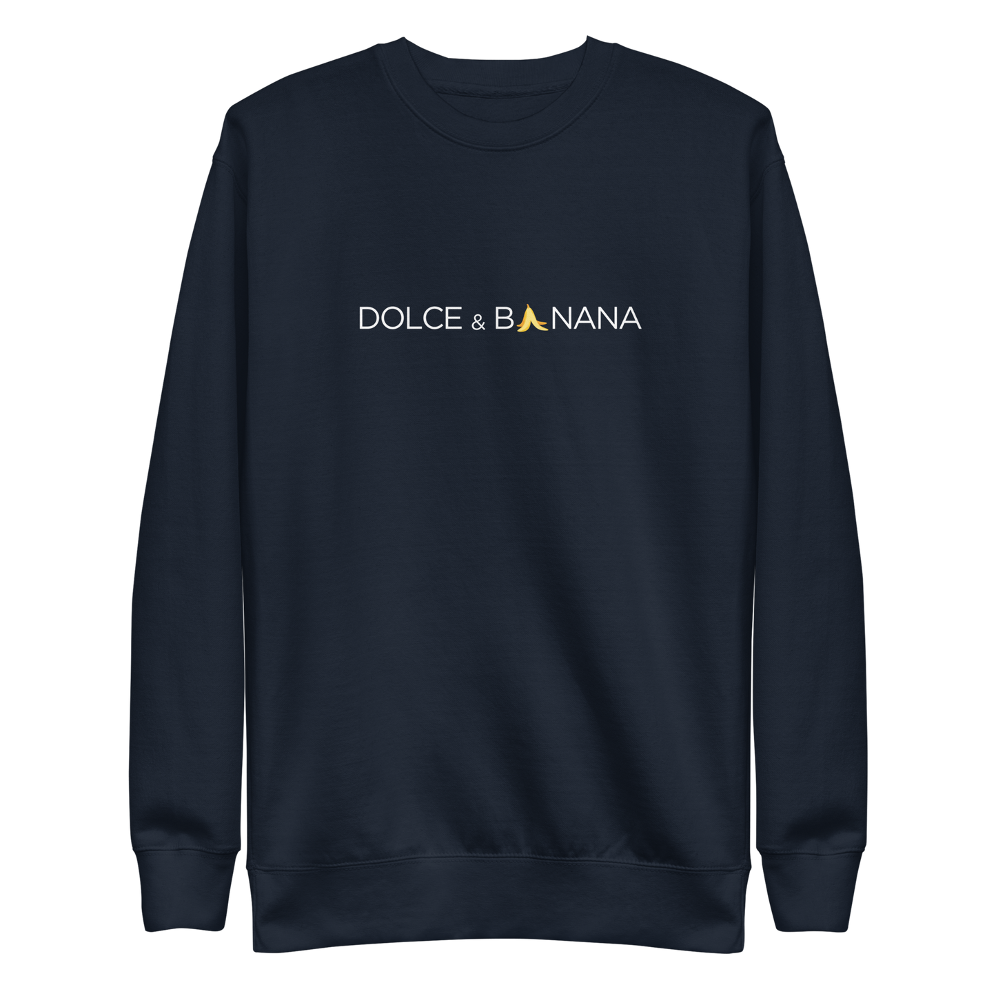 Navy Unisex Pullover mit Dolce & Banana Brustprint