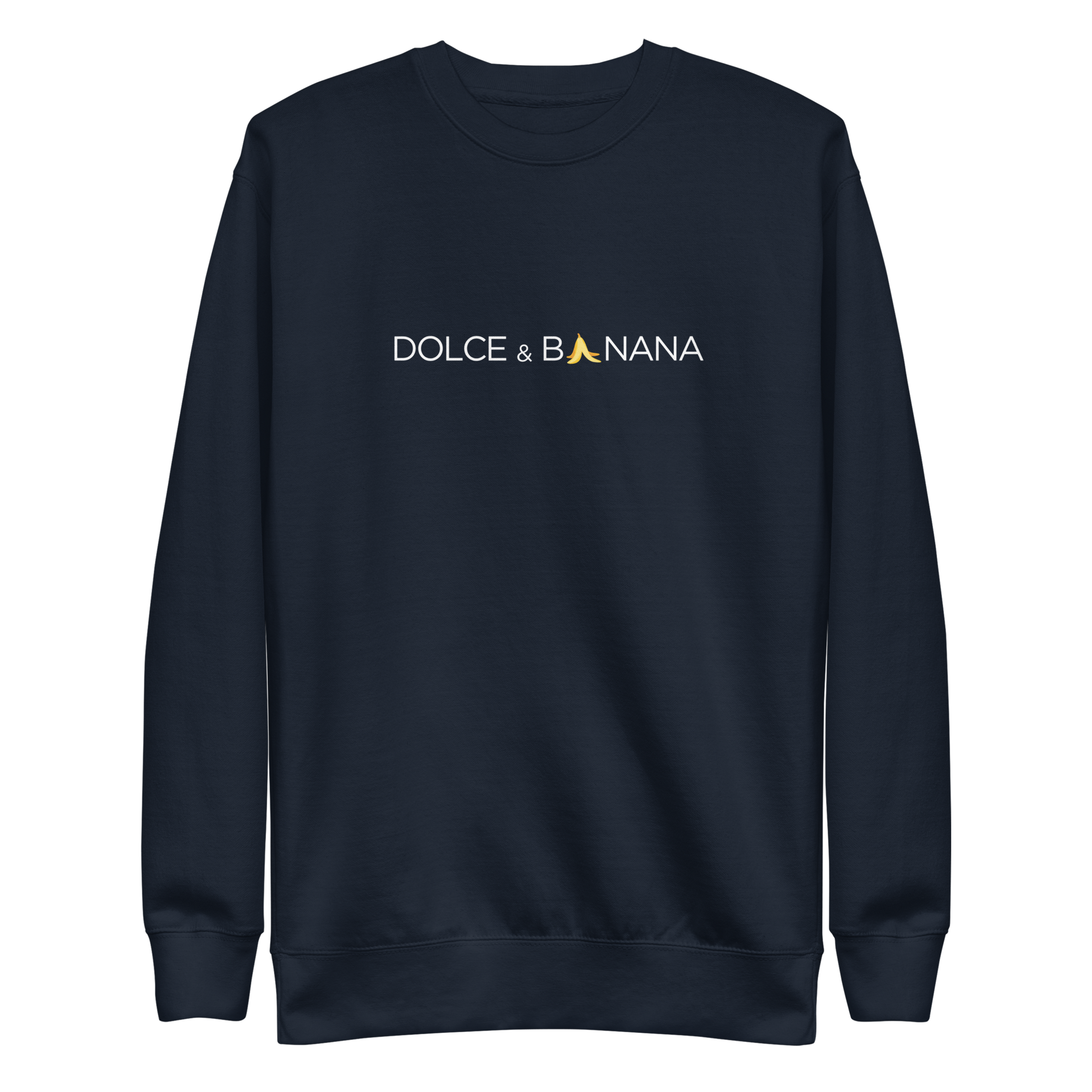Navy Unisex Pullover mit Dolce & Banana Brustprint