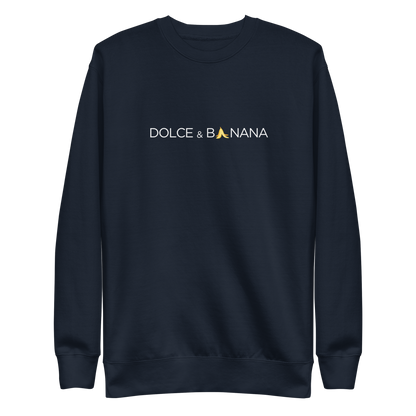 Navy Unisex Pullover mit Dolce & Banana Brustprint