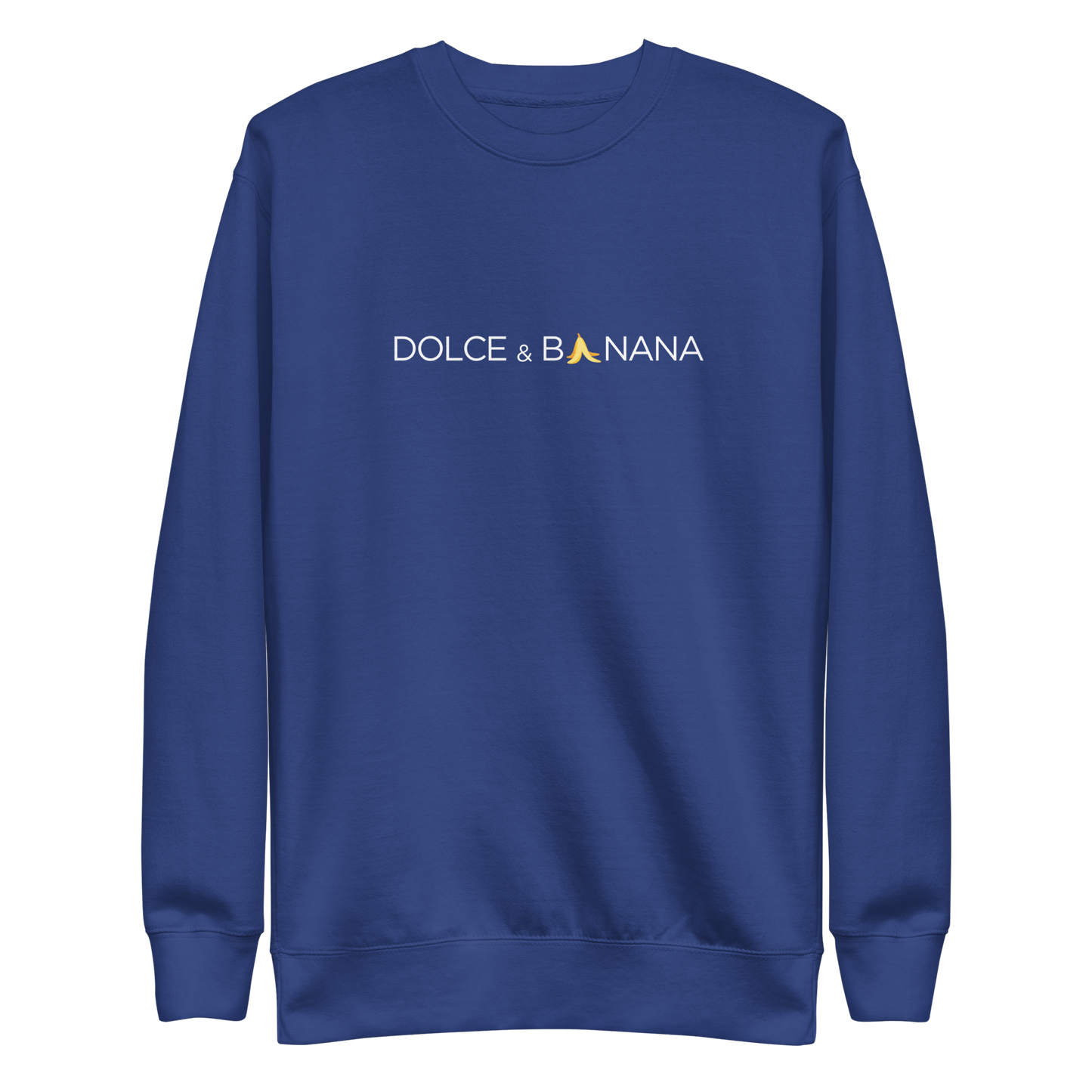 Blaues Unisex Pullover mit Dolce & Banana Brustprint