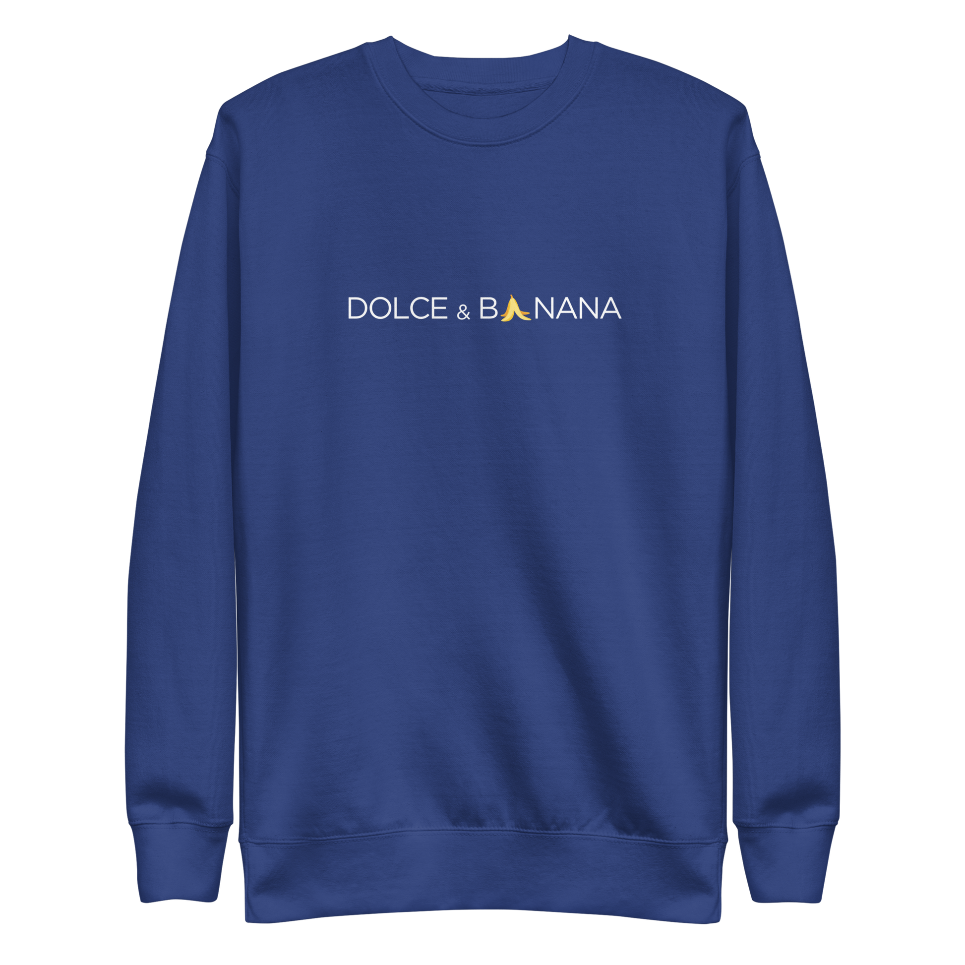 Blaues Unisex Pullover mit Dolce & Banana Brustprint