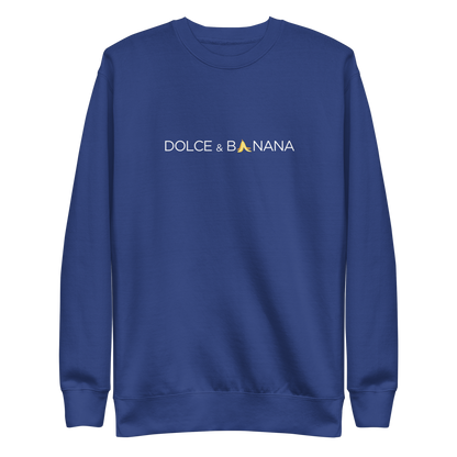 Blaues Unisex Pullover mit Dolce & Banana Brustprint