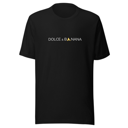 Schwarzes Unisex T-Shirt mit Dolce & Banana Brustprint