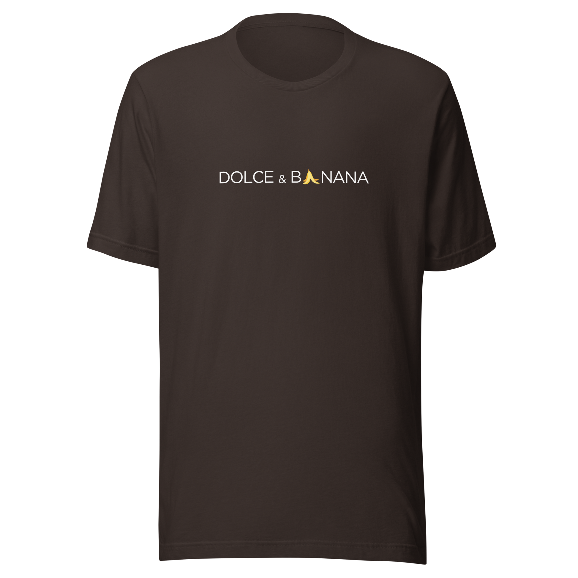 Braunes Unisex T-Shirt mit Dolce & Banana Brustprint