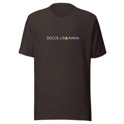 Braunes Unisex T-Shirt mit Dolce & Banana Brustprint