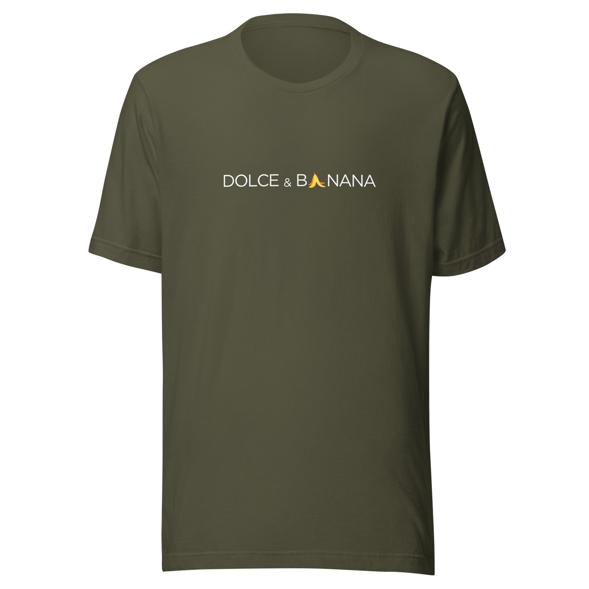 Militärgrünes Unisex T-Shirt mit Dolce & Banana Brustprint