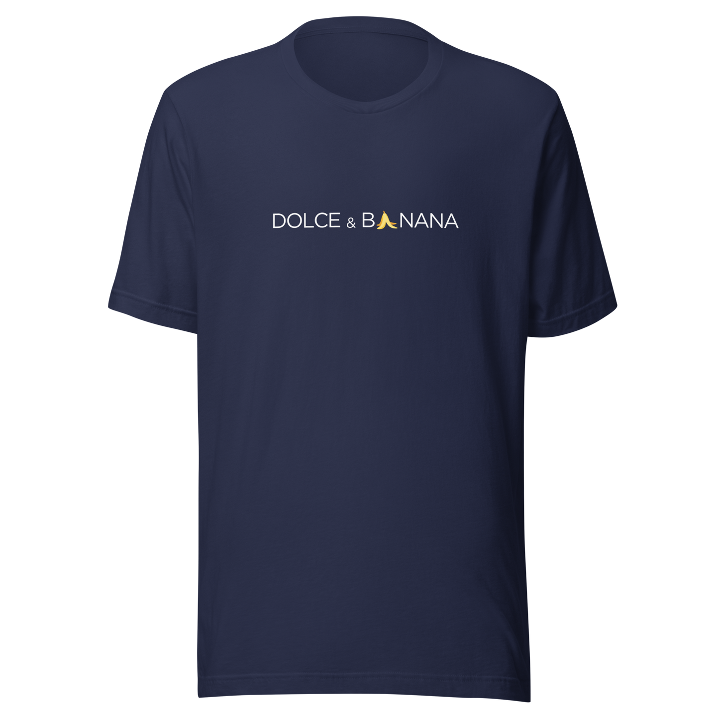 Navy Unisex T-Shirt mit Dolce & Banana Brustprint