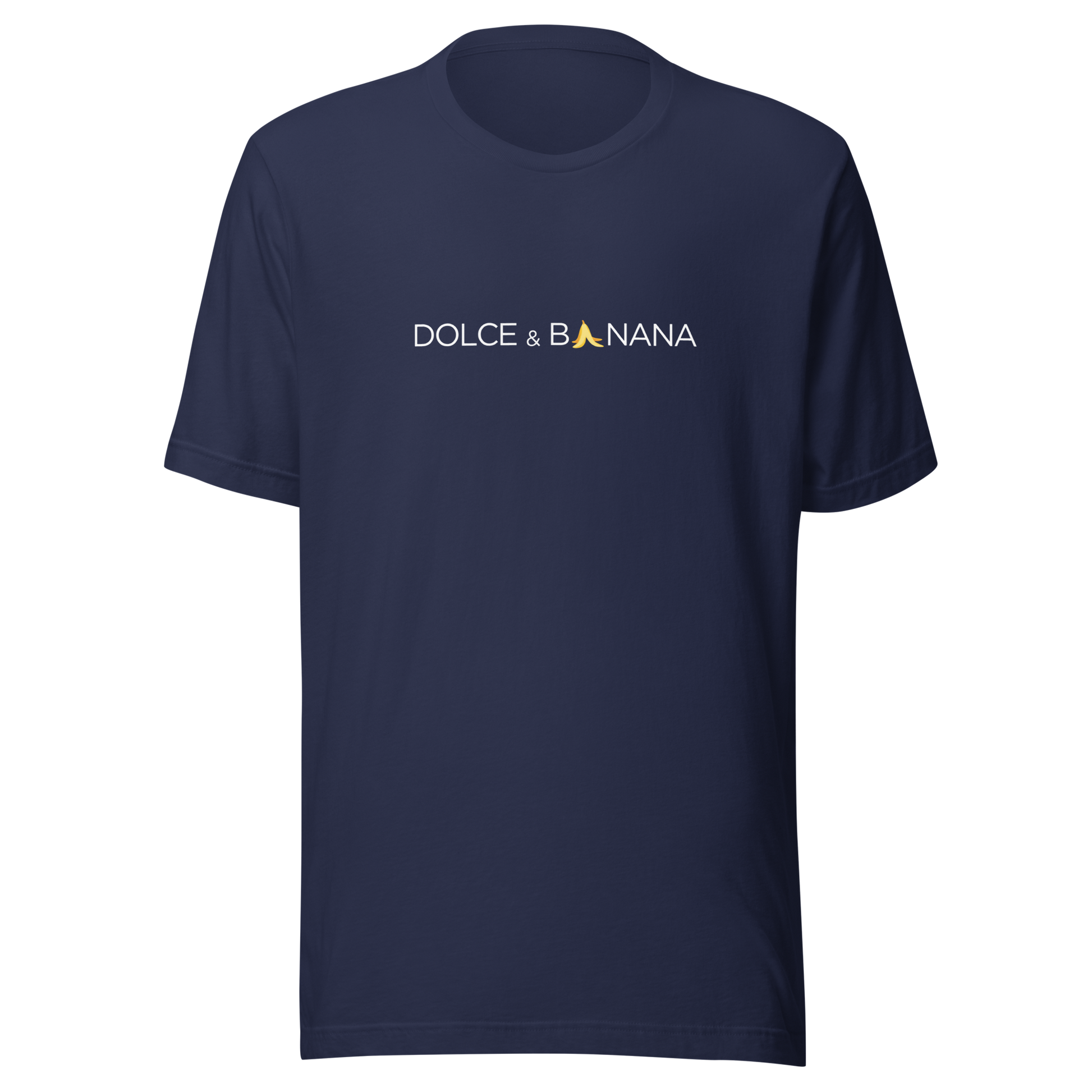 Navy Unisex T-Shirt mit Dolce & Banana Brustprint