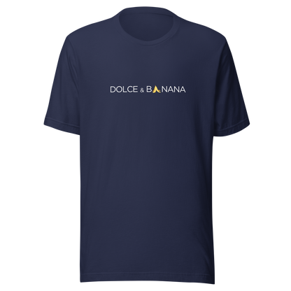 Navy Unisex T-Shirt mit Dolce & Banana Brustprint