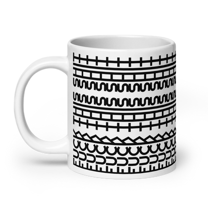 Weiße Tasse mit FUCK THIS SHIT Print, Seitenansicht Rechts