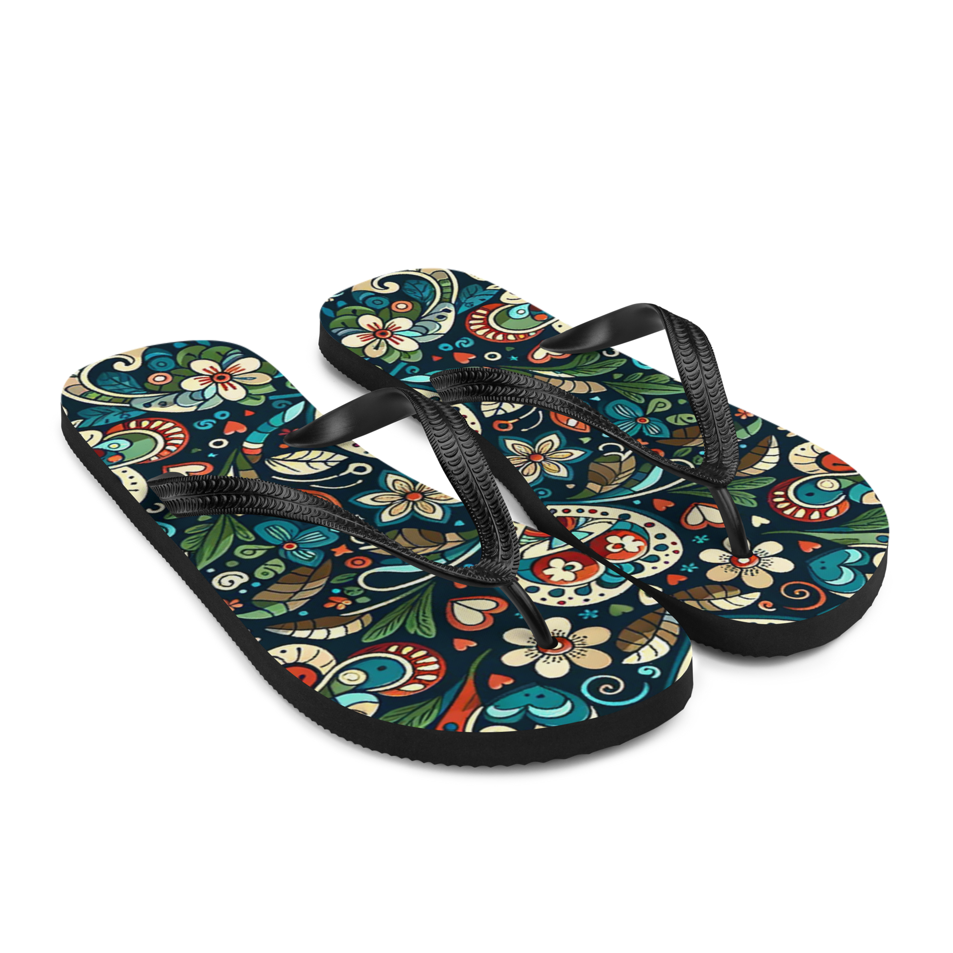 Flip-Flops mit mystischem Muster aus Blumen, Seitenansicht