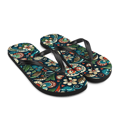 Flip-Flops mit mystischem Muster aus Blumen, Seitenansicht