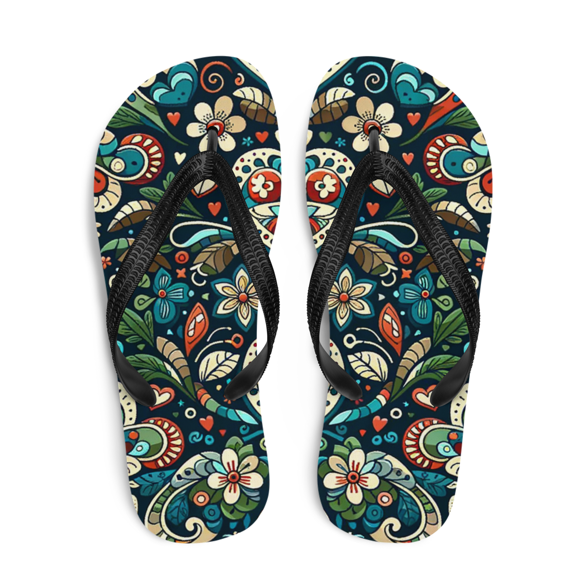 Flip-Flops mit mystischem Muster aus Blumen