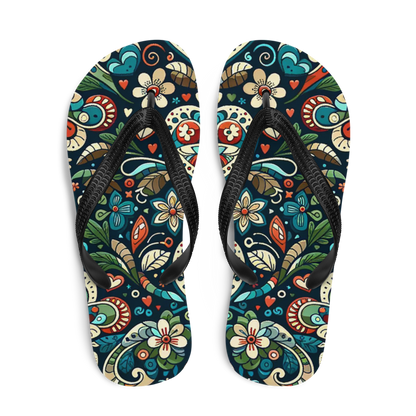 Flip-Flops mit mystischem Muster aus Blumen