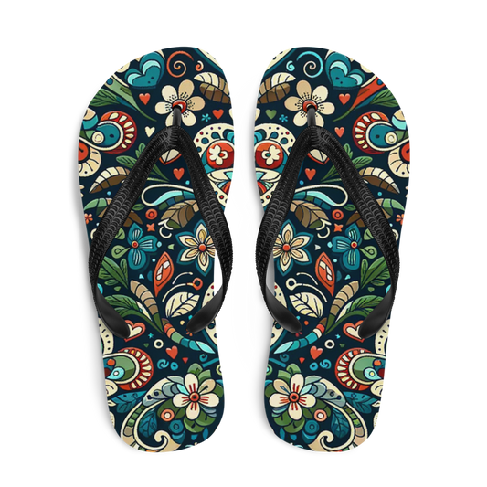 Flip-Flops mit mystischem Muster aus Blumen