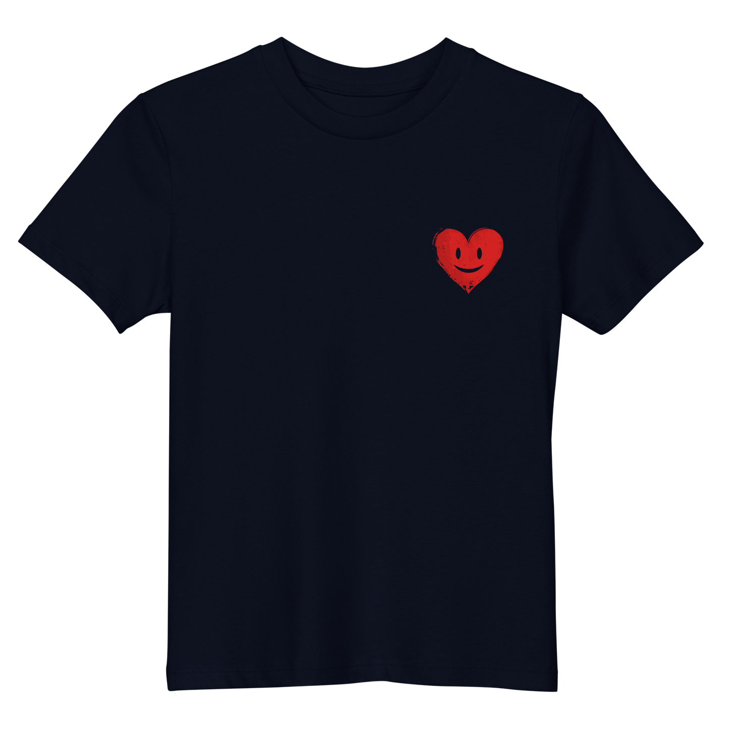 Navy Kinder T-Shirt mit lachendem roten Herz