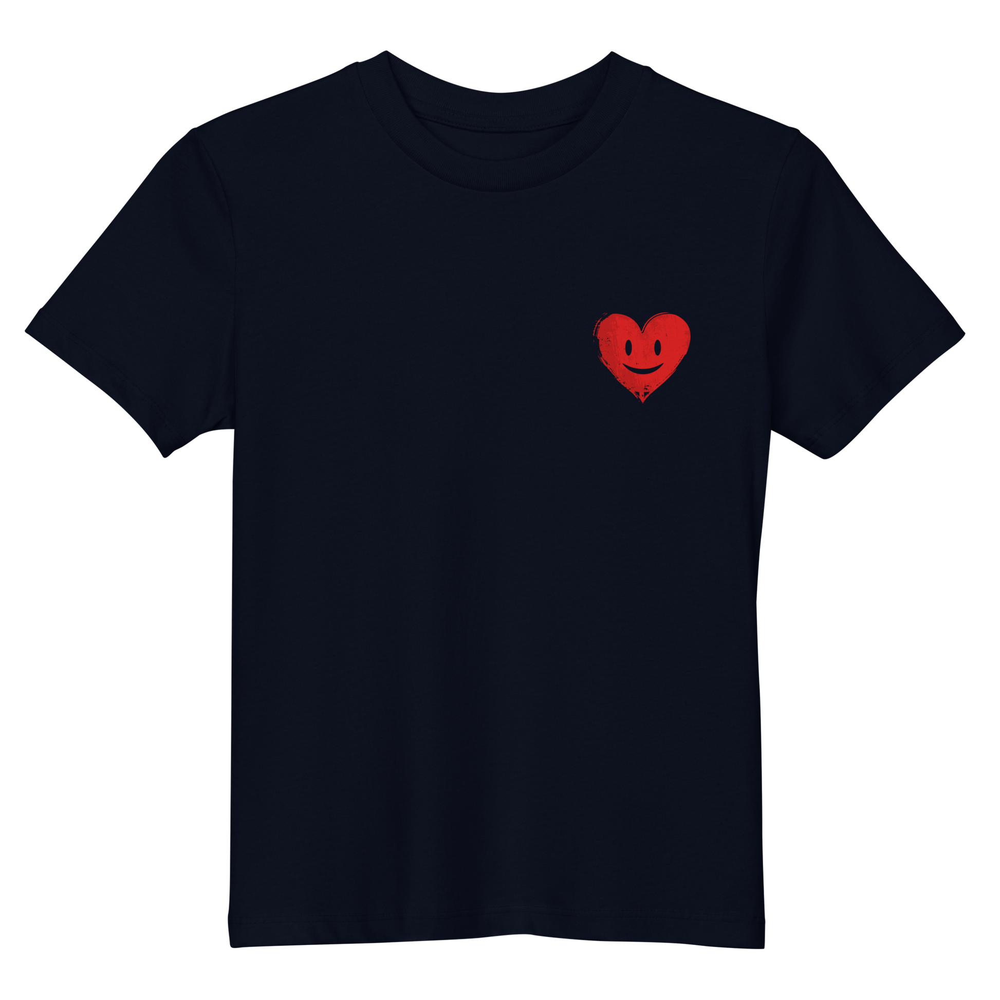 Navy Kinder T-Shirt mit lachendem roten Herz