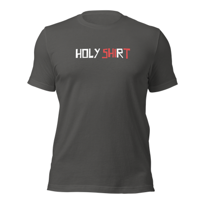 Asphaltgraues Unisex T-Shirt mit Holy Shirt Print