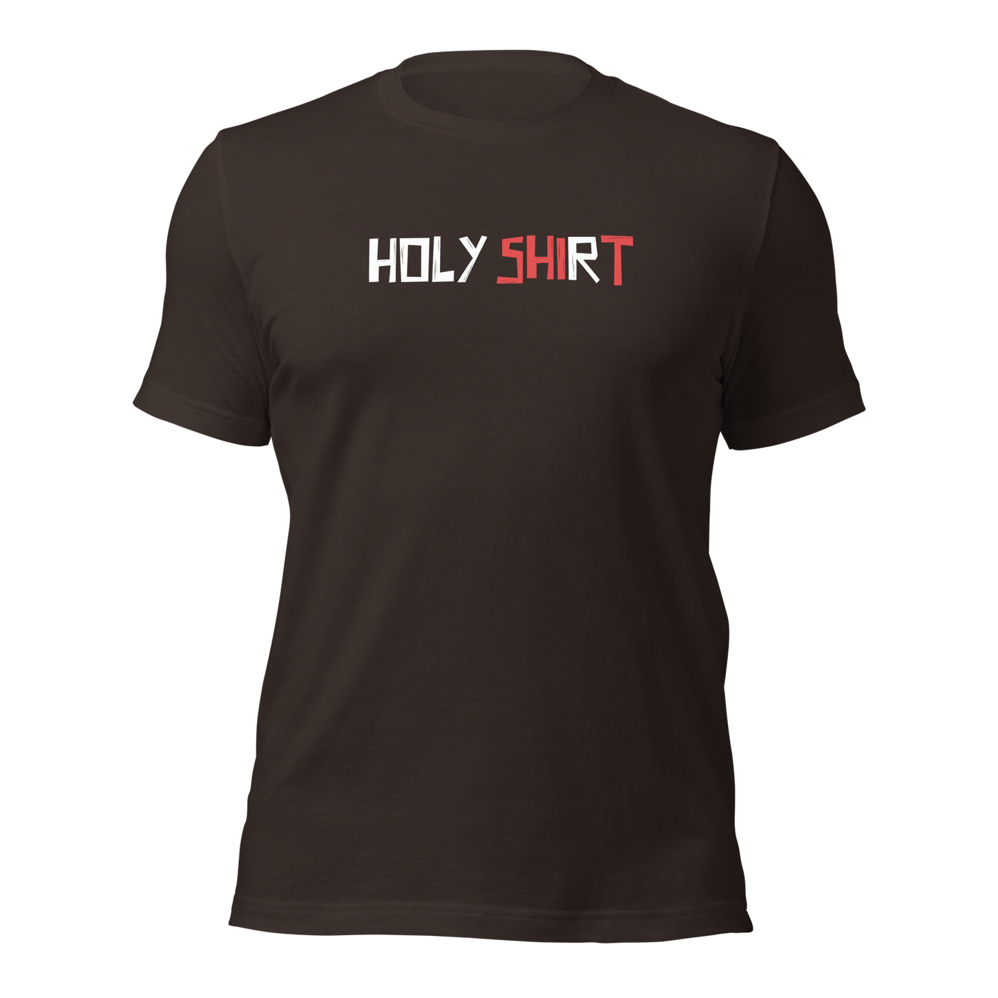 Braunes Unisex T-Shirt mit Holy Shirt Print