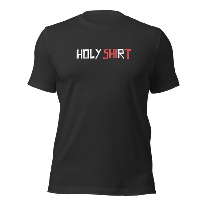 Dunkelgraues Unisex T-Shirt mit Holy Shirt Print