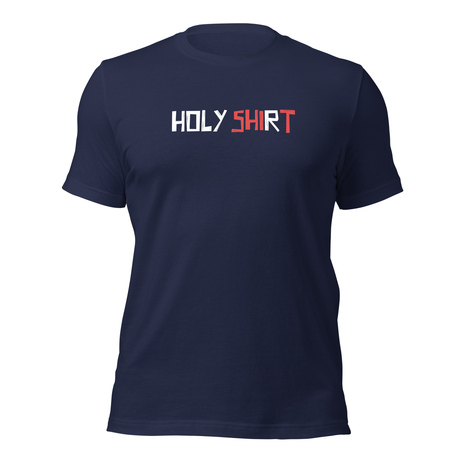 Navy Unisex T-Shirt mit Holy Shirt Print