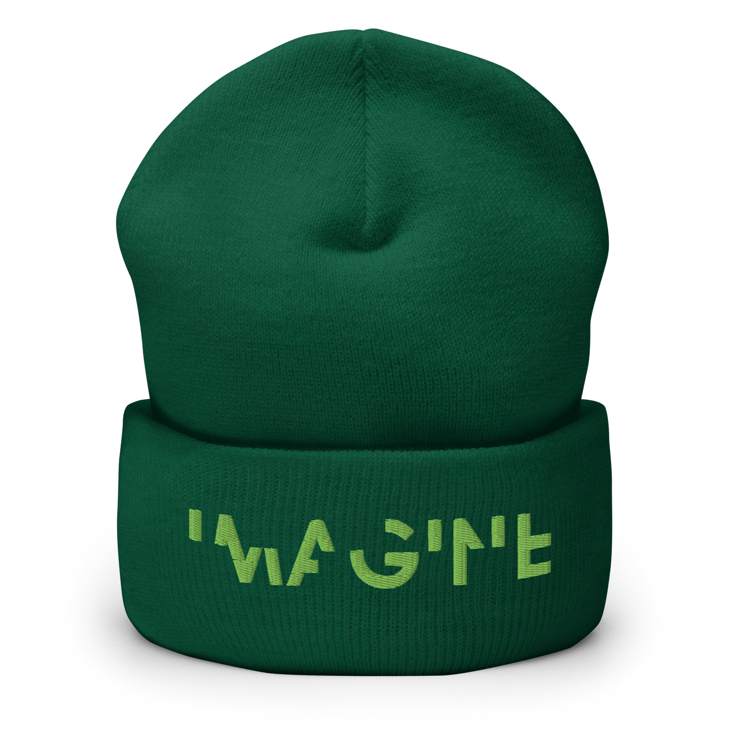 Grünes Beanie mit grünem IMAGINE Schriftzug