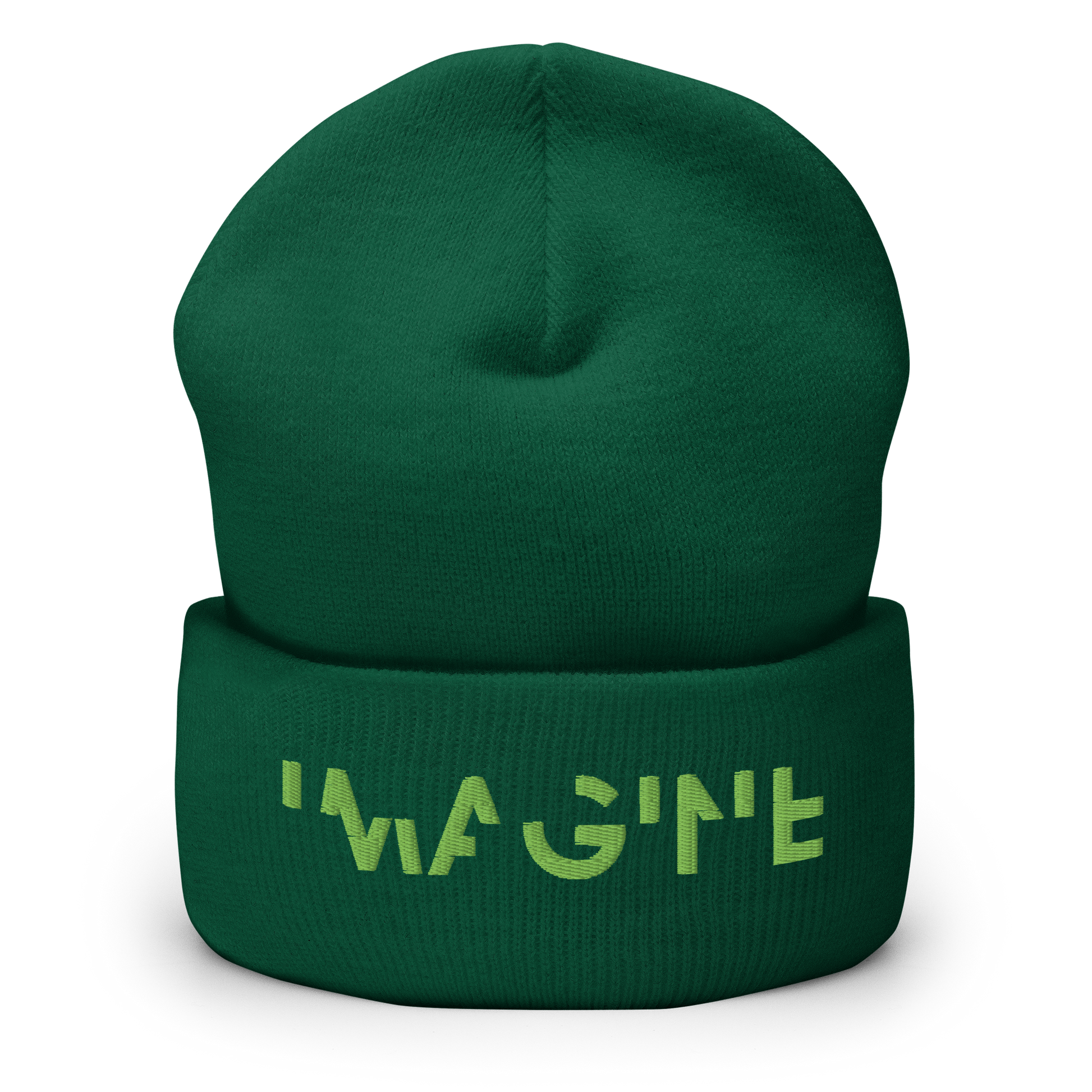 Grünes Beanie mit grünem IMAGINE Schriftzug