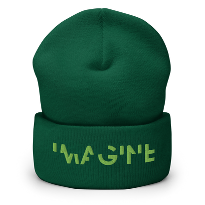Grünes Beanie mit grünem IMAGINE Schriftzug