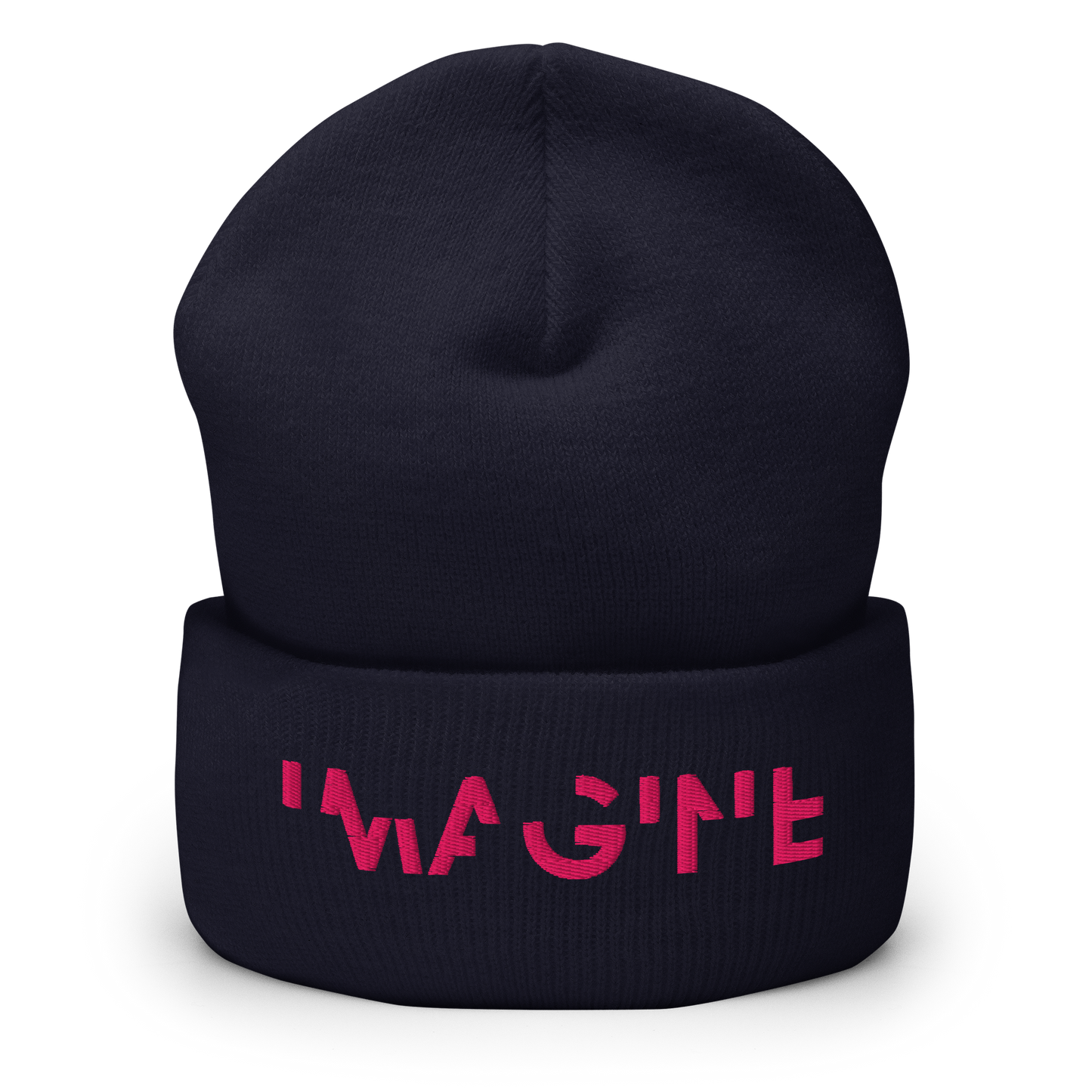 Navy Beanie mit pinkem IMAGINE Schriftzug