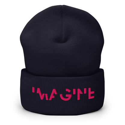 Navy Beanie mit pinkem IMAGINE Schriftzug