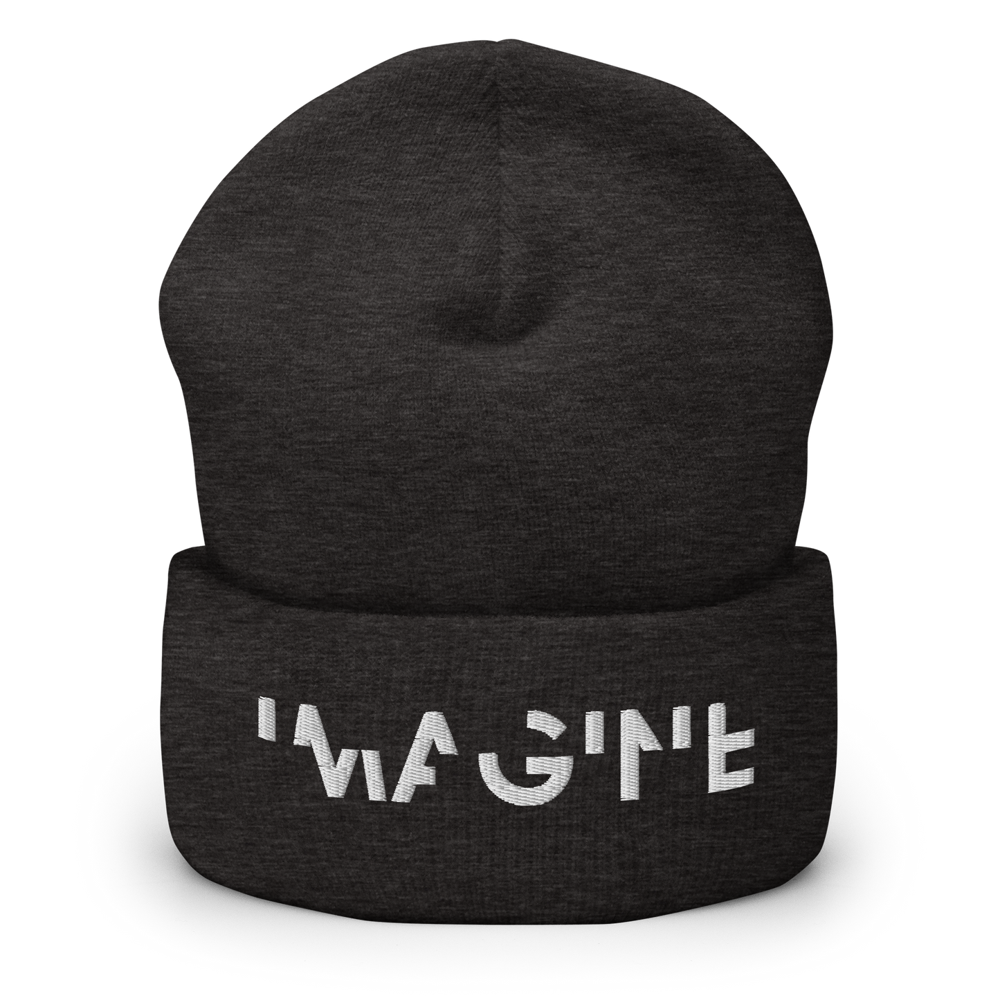 Dunkelgraues Beanie mit weißem IMAGINE Schriftzug