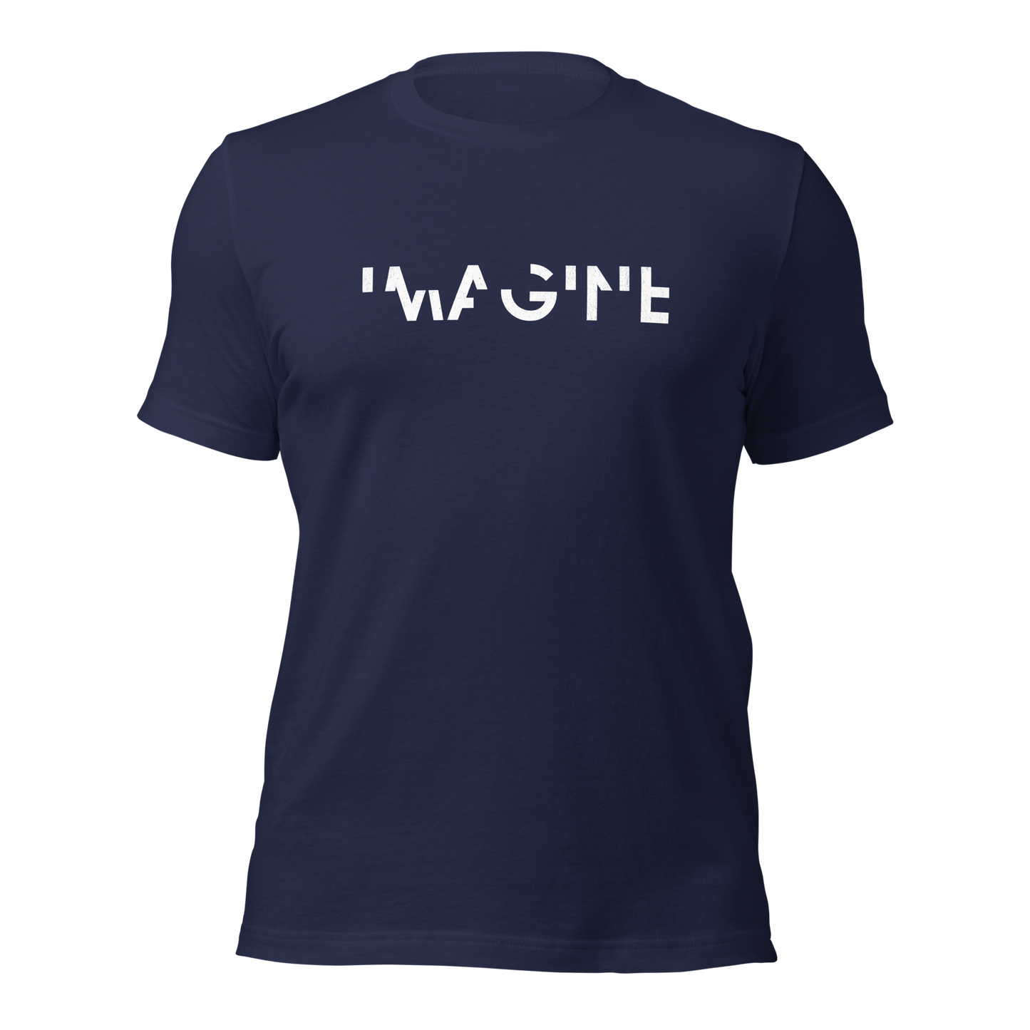 Navy Unisex T-Shirt mit weißem IMAGINE Schriftzug