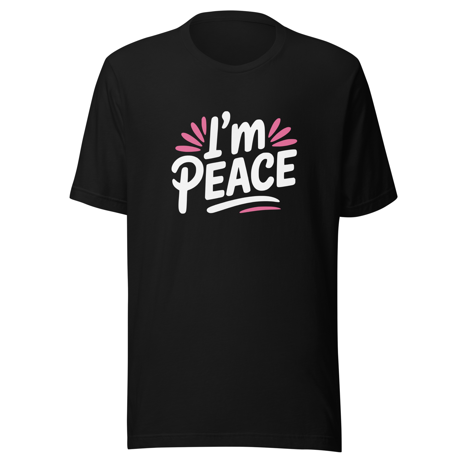 Schwarzes Partnerlook T-Shirt mit I'm Peace Schriftzug