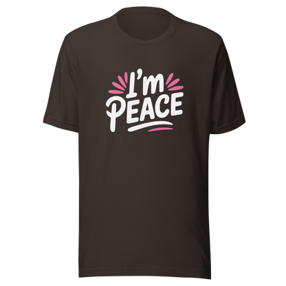 Braunes Partnerlook T-Shirt mit I'm Peace Schriftzug