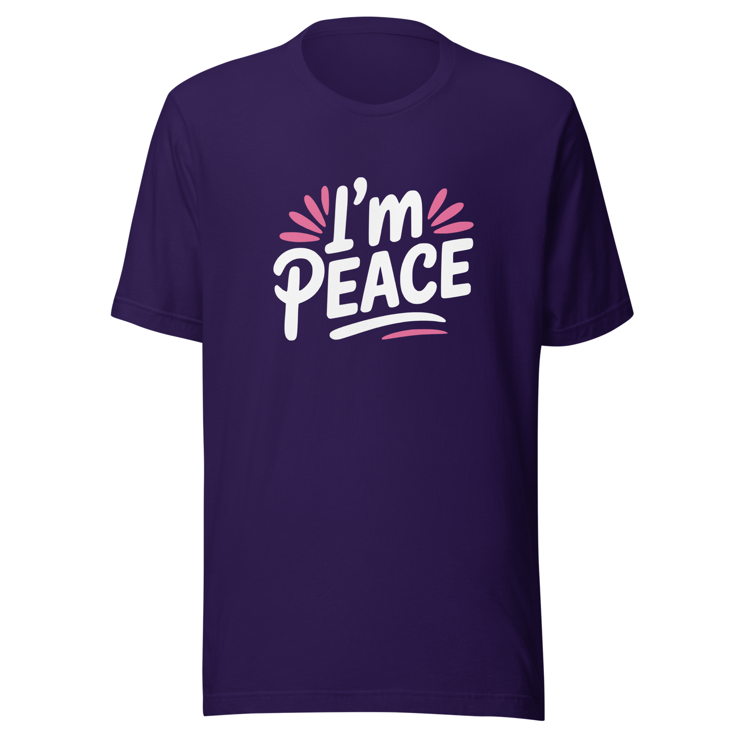 Lila Partnerlook T-Shirt mit I'm Peace Schriftzug