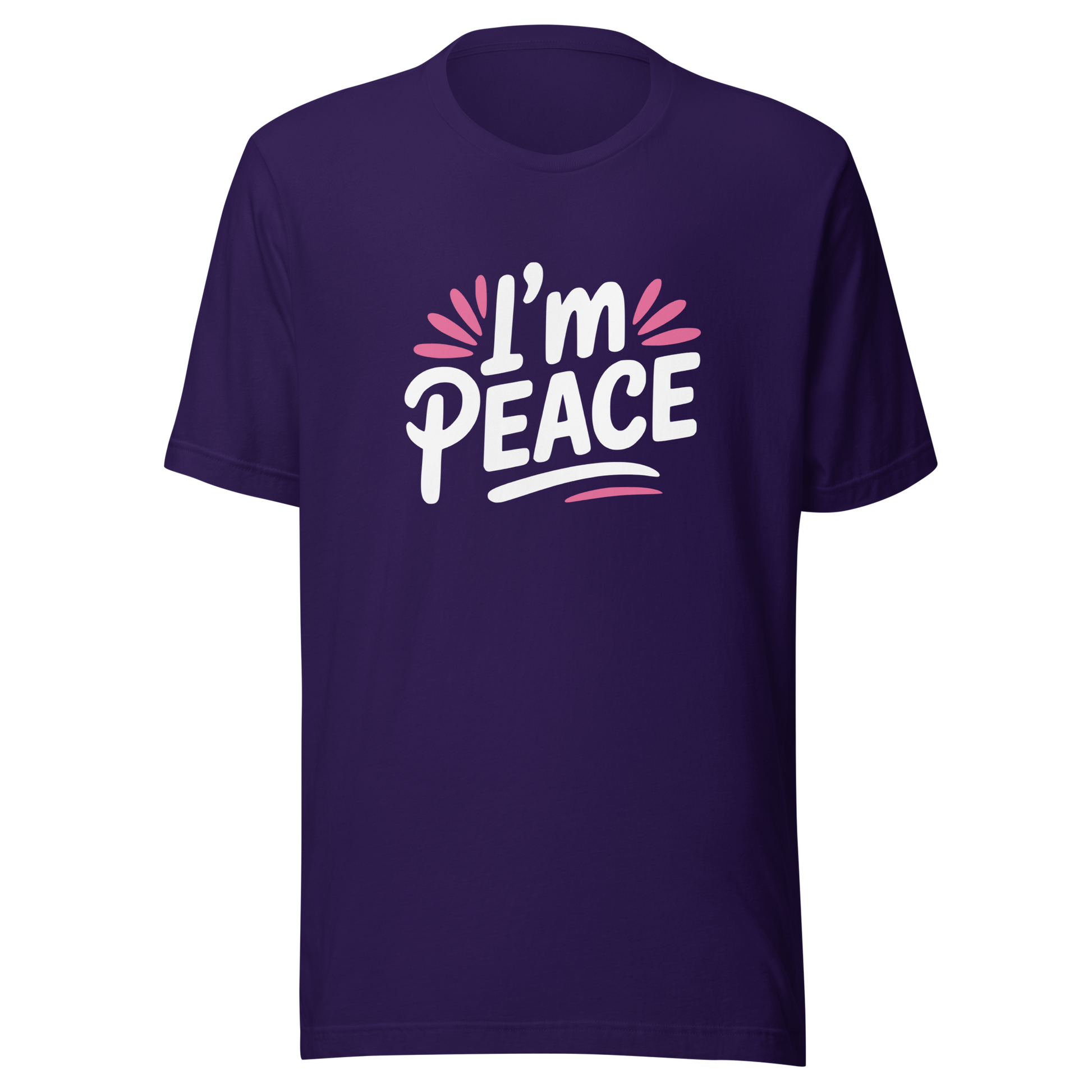 Lila Partnerlook T-Shirt mit I'm Peace Schriftzug