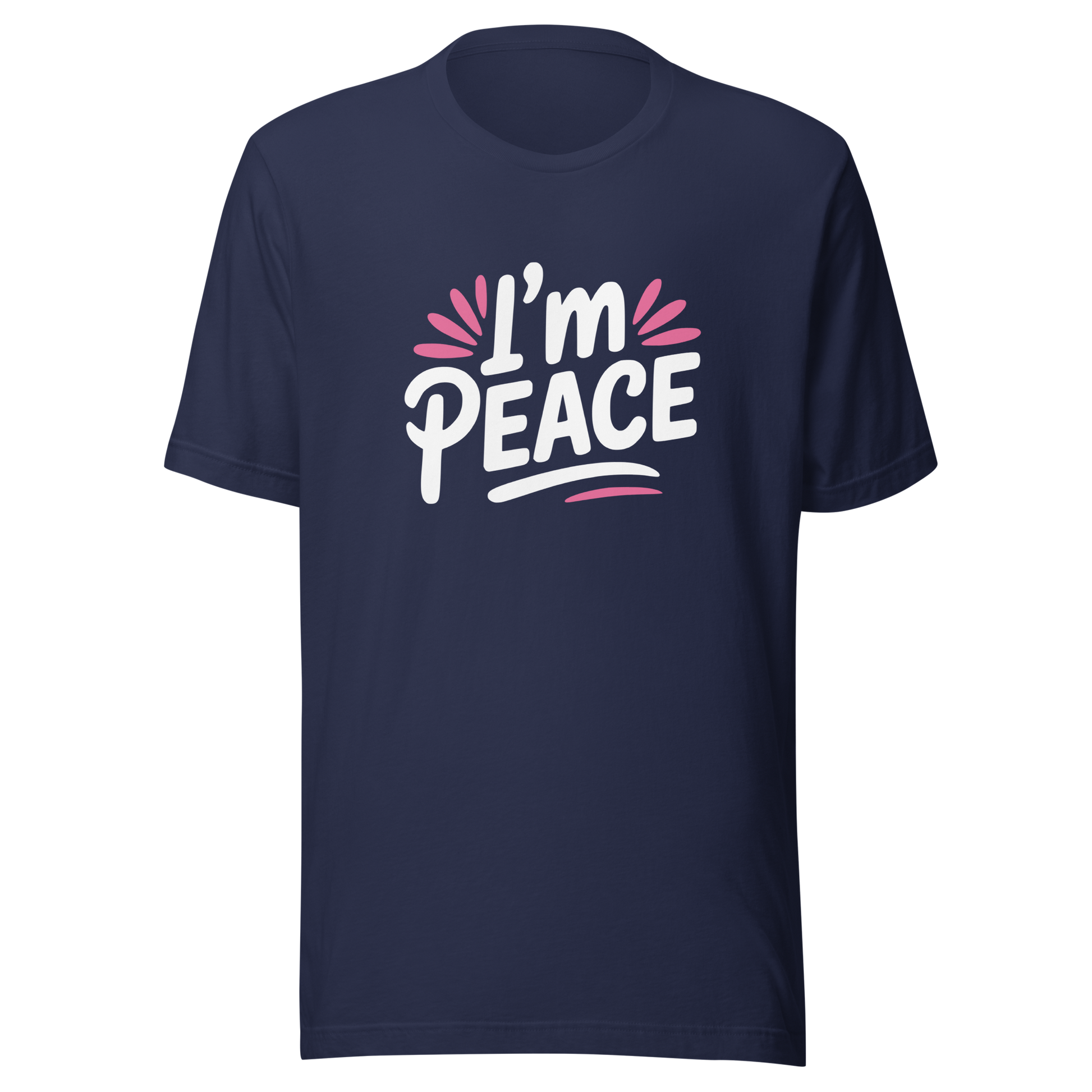 Blaues Partnerlook T-Shirt mit I'm Peace Schriftzug