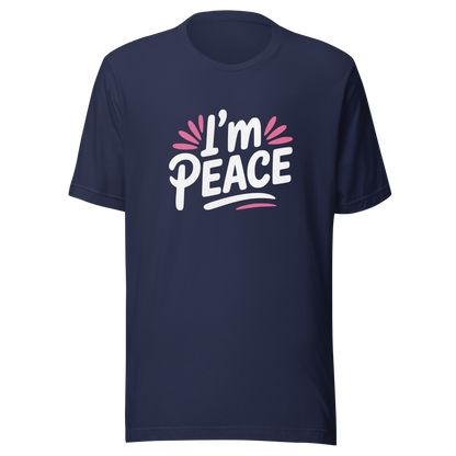 Blaues Partnerlook T-Shirt mit I'm Peace Schriftzug